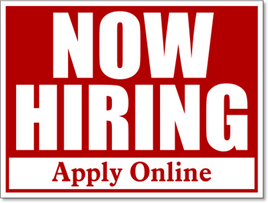 Now Hiring Apply Online 24x18 Yard Sign