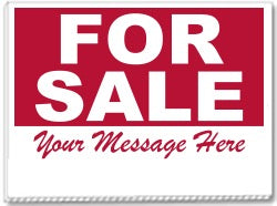 For Sale with Message and Phone Number 24x18 Yard Sign - 1 Color