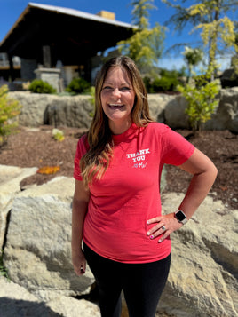 THANK YOU ♡ ME (pocket front) / Heart & Gratitude quote (on back) - SHORT SLEEVE COMFORT COLORS