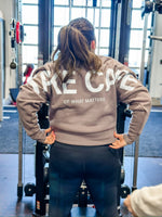 TAKE CARE OF WHAT MATTERS - Embroidered/Printed Crop Sweatshirt