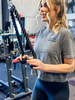 You Are Enough - Embroidered Cropped Comfort Colors Tee (Pepper)