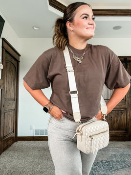 Essential Heavyweight MAMA Tee - Tone on Tone Embroidered