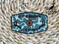If It's Brown It's Down Leatherette Hat Patch with Copper Acrylic Insert - FAFO Edition - 3 Colors Available
