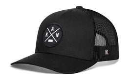 Kansas Trucker Hat  |  Black KAN X Snapback