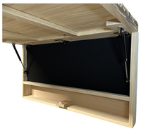 Rustic American Flag Hidden Gun Storage Cabinet Burnt Wood and Red Mahogany