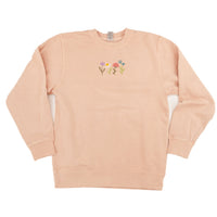 Embroidered PIGMENT Crewneck - Spring Flowers