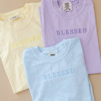 Embroidered Comfort Colors Tee - Blessed
