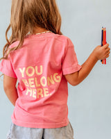 You Belong Here - Smiley and Supplies (pf&b) - YOUTH Comfort Colors Tee