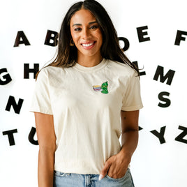 Embroidered Comfort Colors Tee - Back To School Pickle