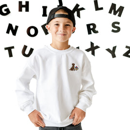 Embroidered Child Sweater - School Pup