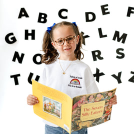 Embroidered Child Sweater - Take a Look, It's In a Book - Reading Rainbow