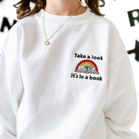 Embroidered Child Sweater - Take a Look, It's In a Book - Reading Rainbow