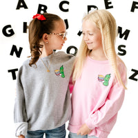 Embroidered Child Sweater - Back To School Pickle