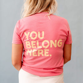 You Belong Here - Smiley and Supplies (pf&b) - Comfort Colors Tee