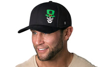 Leprechaun Skull Trucker Hat  |  Black Rubber Patch Snapback