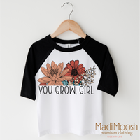 You Grow Girl Flowers Shirt - Boho Tee