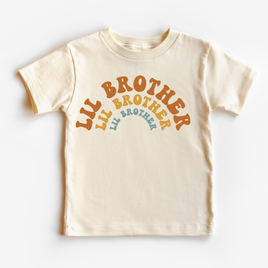 Retro Lil Brother Little Bro Siblings Family Shirt - Brother Tee