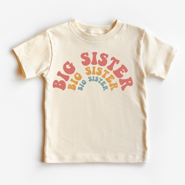 Retro Big Sister Siblings Family Shirt - Sister Tee