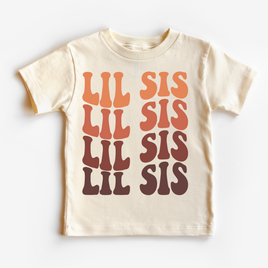 Retro Lil Sis Siblings Family Shirt - Little Sister Tee