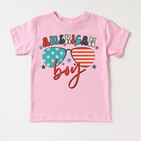Retro American Boy 4th Of July Shirt - July 4th Kids & Adult Tee