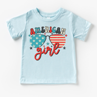 Retro American Girl 4th Of July Shirt - July 4th Kids & Adult Tee