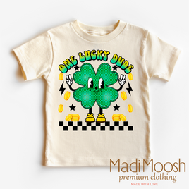 One Lucky Dude Retro St. Patrick's Day  Shirt - Kids St Patrick's Day Tee