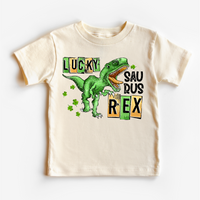 Lucky Saurus Rex St. Patrick's Day Shirt - Lucky Dinosaur Kids & Adult Tees
