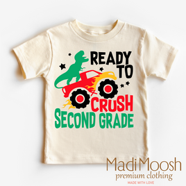 I'm Ready To Crush 2nd Grade Dinosaur Monster Truck Shirt - Back To School Tee