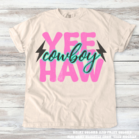 Yee Haw Cowboy Western Tee - Printed On Comfort Colors