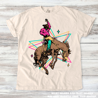 Retro Cowboy Western Tee - Printed On Comfort Colors