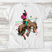 Retro Cowboy Western Tee - Printed On Comfort Colors