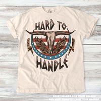 Hard To Handle Bull Skull Western Tee - Printed On Comfort Colors