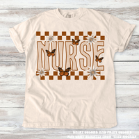 Boho Butterfly Nurse Tee - Printed On Comfort Colors