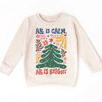 Boho All Is Calm All Is Bright Christmas Shirt -  Long Sleeve Tees & Sweatshirts