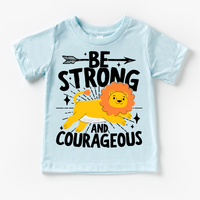 Be Strong And Courageous Christian Lion Shirt - Kids Christian Tee