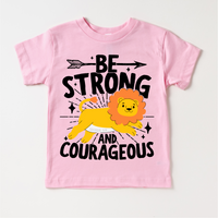 Be Strong And Courageous Christian Lion Shirt - Kids Christian Tee
