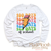 100 Days Of School Lightning Bolt Shirt - School Tee