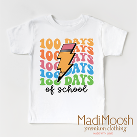 100 Days Of School Lightning Bolt Shirt - School Tee
