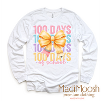 100 Days Of School Bow Shirt - School Tee
