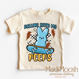 Rolling With My Peeps Easer Shirt - Boys Skater Easter Tee