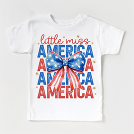 Little Miss America 4th Of July Shirt - Independence Day Tee