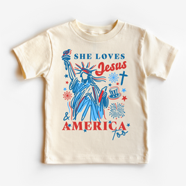 She Loves Jesus And America Too 4th Of July Shirt - Independence Day Tee