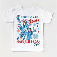 She Loves Jesus And America Too 4th Of July Shirt - Independence Day Tee