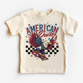 American Dude Retro Skate July 4th Shirt - Independence Day Tee