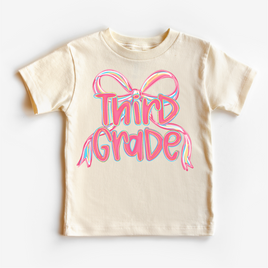 Girls 3rd Grade Bow Back To School Shirt - First Day Of School Tee