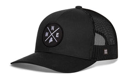 Maine Trucker Hat  |  Black MNE X Snapback