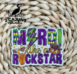 Mardi Like A Rock Star UV Printed Mardi Gras Hat Patch