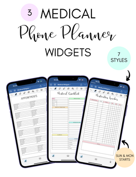 Digital Phone Planner Medical Widgets