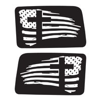 Flag Cross Window Jeep Graphic
