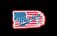 Merica on American Flag Patriotic Acrylic Hat Patch - 3 Colors Available